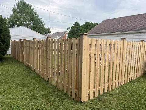 Wood picket fencing