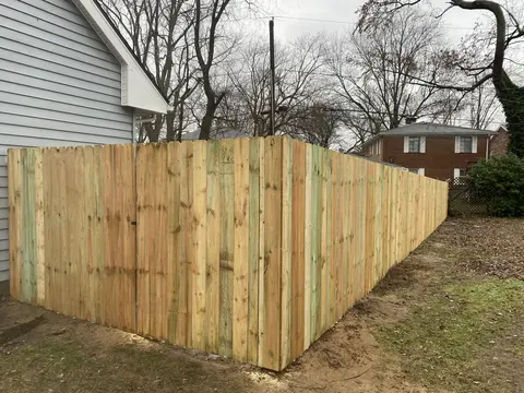 Wood privacy fencing