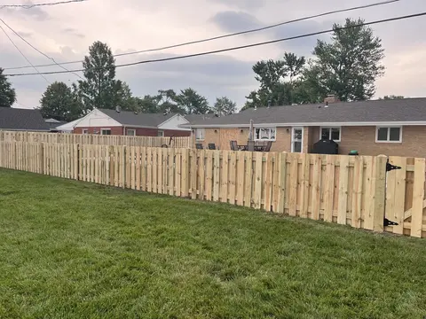 Shadowbox wood fence and gate