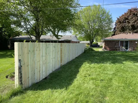 Wood privacy fencing