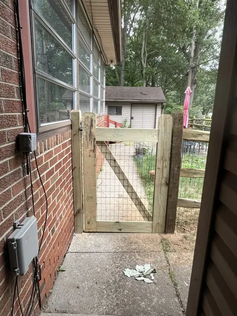 Wood rail fence and gate