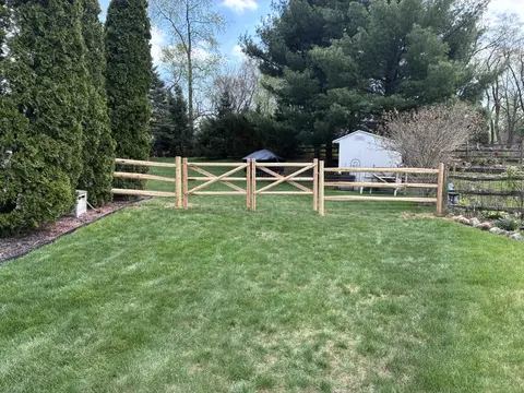 Wood rail double gate
