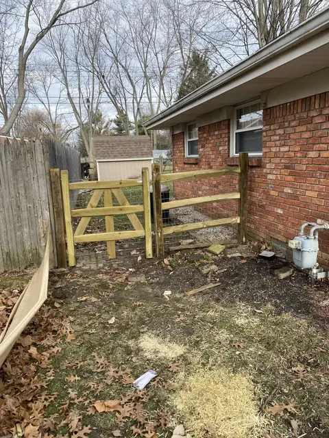 Wood rail fence and gate