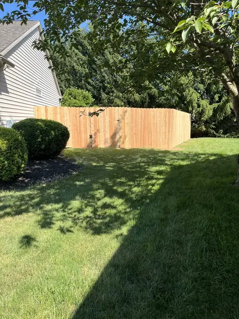 Wood privacy fencing