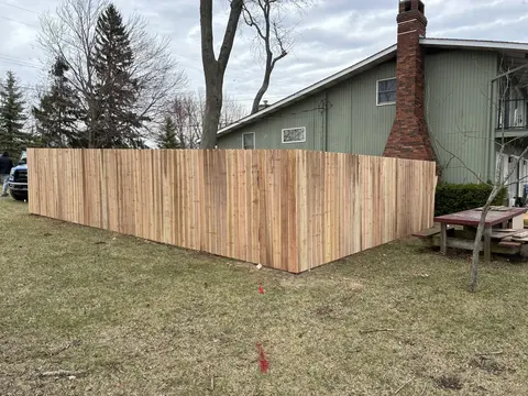 Wood privacy fencing