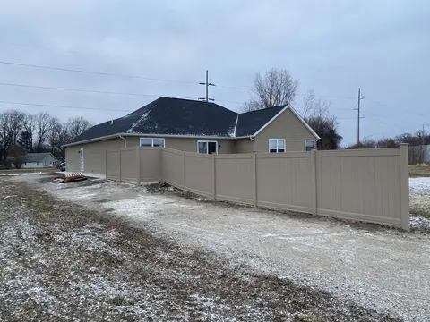 Tan privacy vinyl fencing