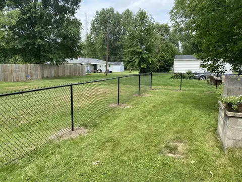 Black chain-link fencing