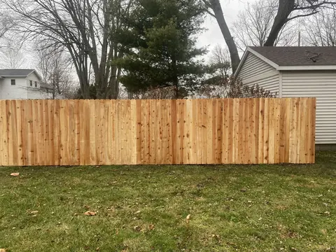Wood privacy fencing