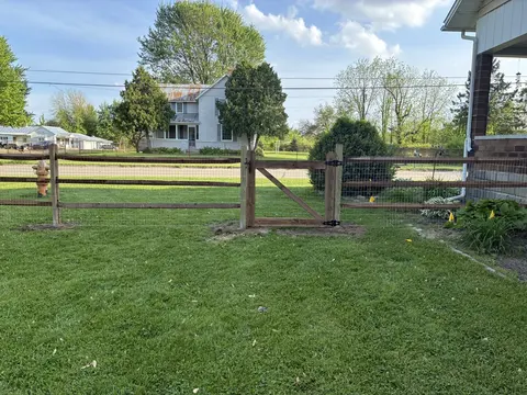 Wood rail fence and gate