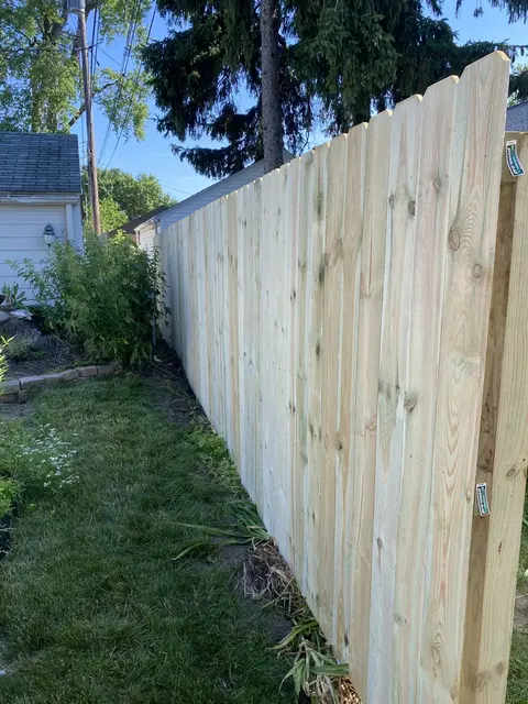 Wood privacy fencing