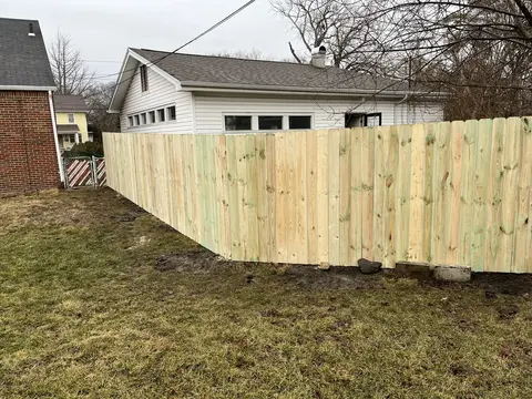 Wood privacy fencing