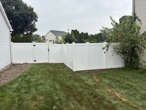 White Vinyl Privacy · Gates