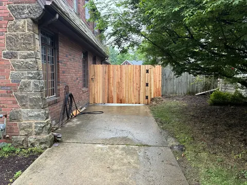 Wood fence and gate