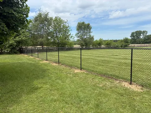 Black chain-link fencing