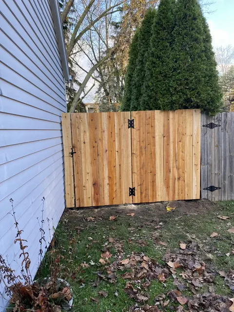 Wood fence and gate