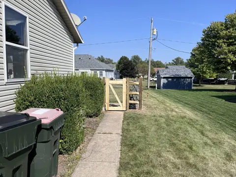 Wood rail fence and gate
