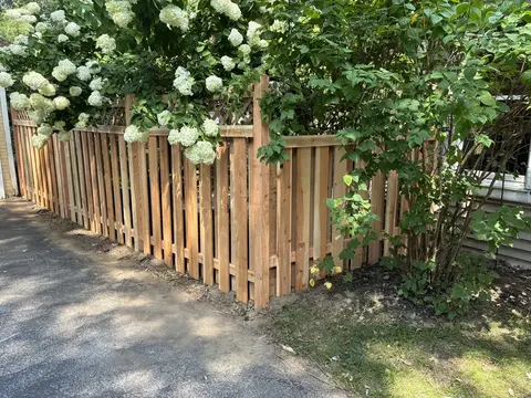 Wood picket fencing