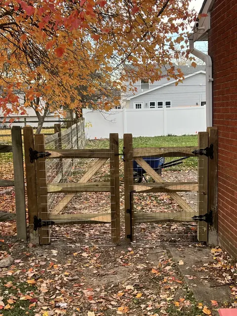 Wood rail fence and gate