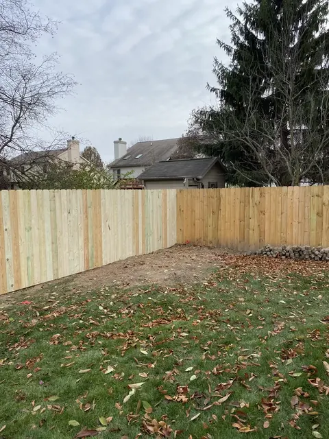 Wood privacy fencing