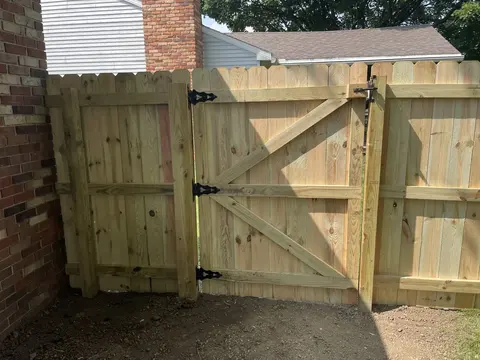 Wood fence and gate
