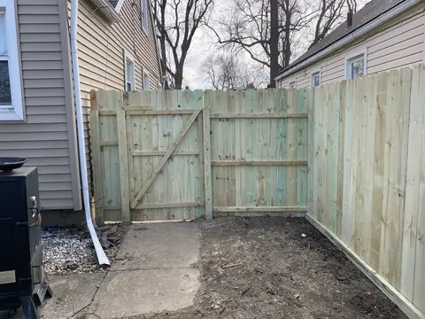 Wood fence and gate