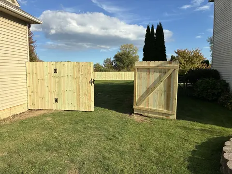 Wood fence and gate