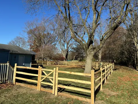 Wood rail fence and gate