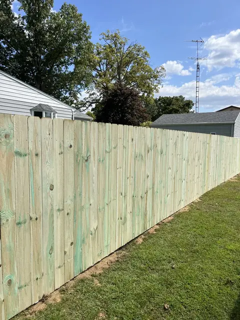 Wood privacy fencing