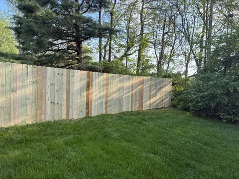 Wood privacy fencing