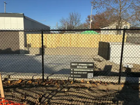 Black chain-link fencing