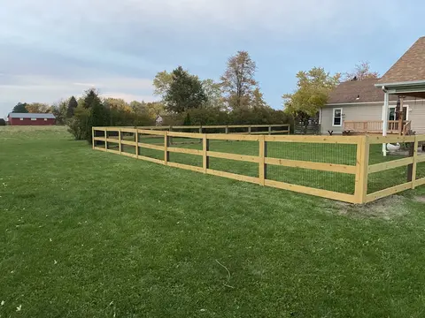 Wood rail fencing