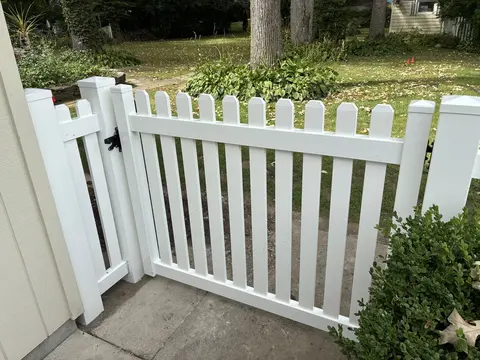 Vinyl picket fence and gate