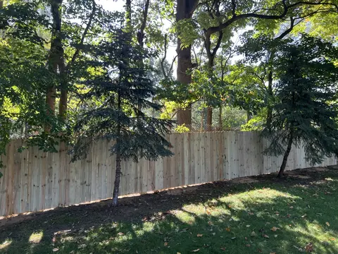 Wood privacy fencing