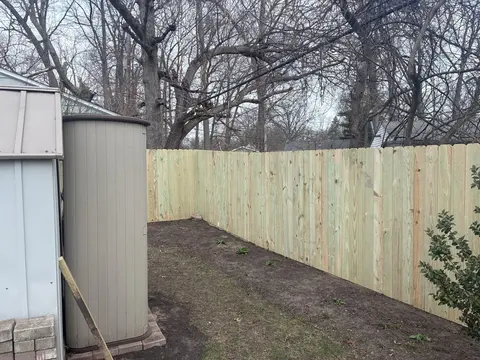 Wood privacy fencing
