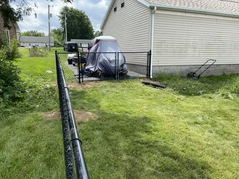Black chain-link fencing