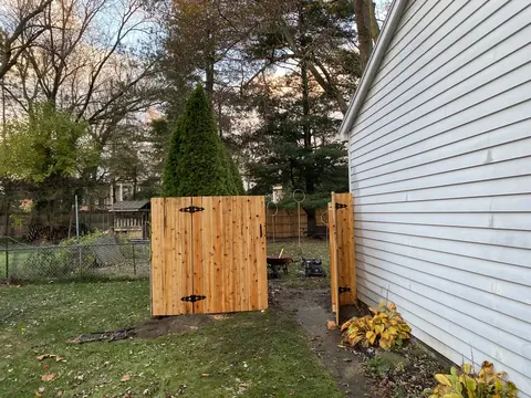 Wood fence and gate