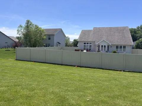 Tan privacy vinyl fencing