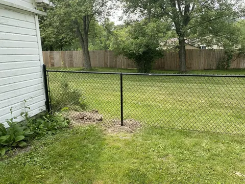 Black chain-link fencing