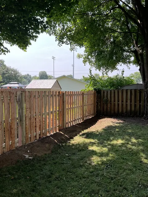 Wood privacy fencing