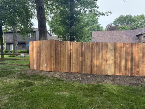 Wood privacy fencing