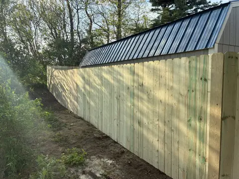 Wood privacy fencing