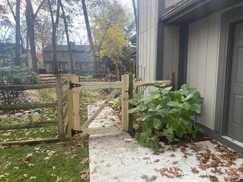 Wood rail fence and gate